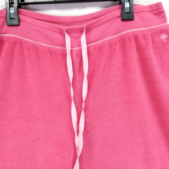 Lily Pulitzer Drawstring Capri Pants Womens Size Medium Terry Cloth Pink - Picture 13 of 16